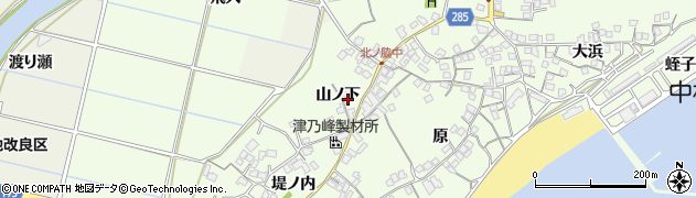 徳島県阿南市中林町（山ノ下）周辺の地図