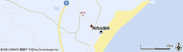 山口県柳井市阿月（合中下）周辺の地図