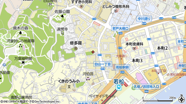 〒808-0035 福岡県北九州市若松区白山の地図