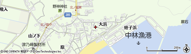 徳島県阿南市中林町（大浜）周辺の地図