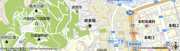 福岡県北九州市若松区山手町5周辺の地図