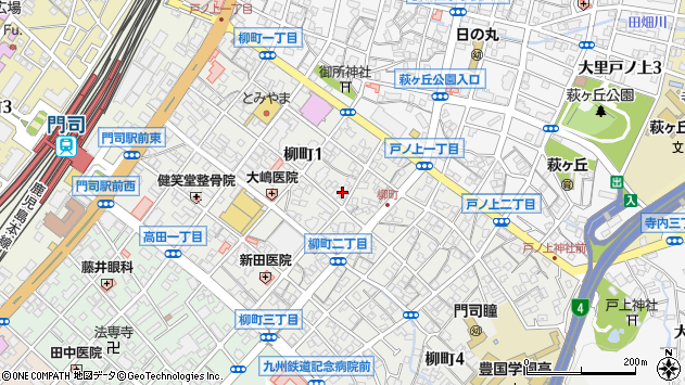 〒800-0025 福岡県北九州市門司区柳町の地図