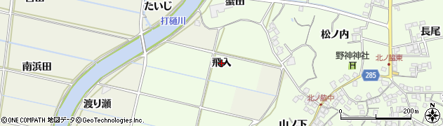 徳島県阿南市中林町（飛入）周辺の地図