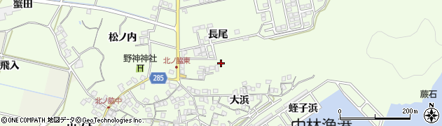徳島県阿南市中林町周辺の地図