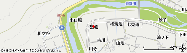 徳島県阿南市長生町黒毛周辺の地図
