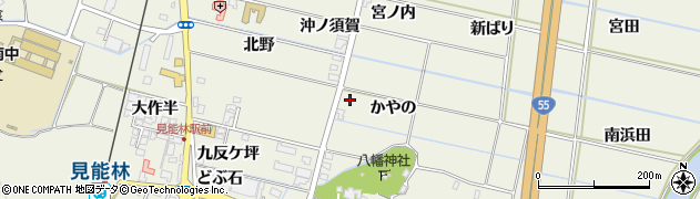 徳島県阿南市見能林町（かやの）周辺の地図