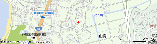 福岡県芦屋町（遠賀郡）山鹿周辺の地図