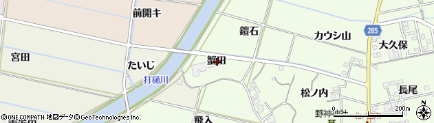 徳島県阿南市中林町蟹田周辺の地図