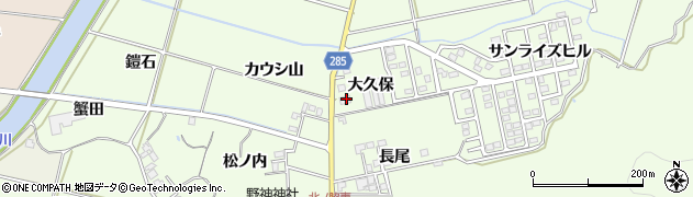 徳島県阿南市中林町大久保周辺の地図