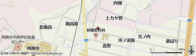 徳島県阿南市見能林町（堤ノ内）周辺の地図