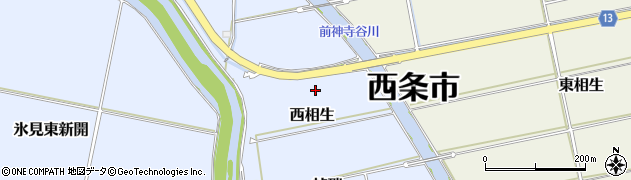 愛媛県西条市西相生周辺の地図