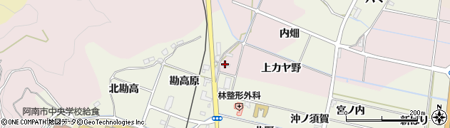 徳島県阿南市学原町（上カヤ野）周辺の地図