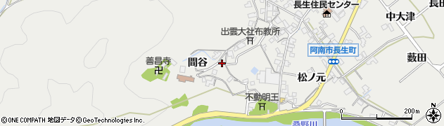 徳島県阿南市長生町間谷周辺の地図