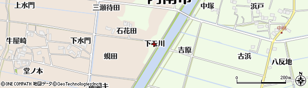 徳島県阿南市中林町下モ川周辺の地図