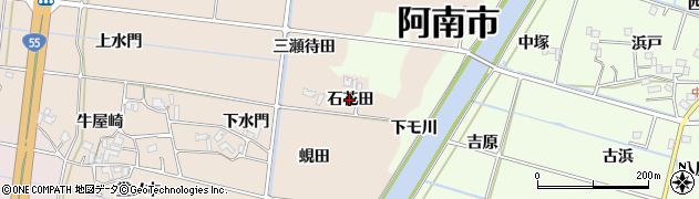 徳島県阿南市才見町（石花田）周辺の地図