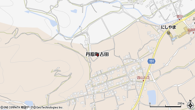 〒791-0505 愛媛県西条市丹原町古田の地図