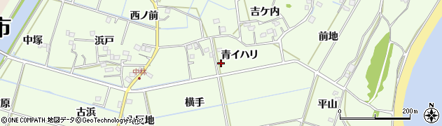 徳島県阿南市中林町青イハリ周辺の地図