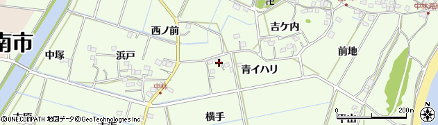 徳島県阿南市中林町横手周辺の地図