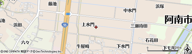 徳島県阿南市才見町上水門周辺の地図