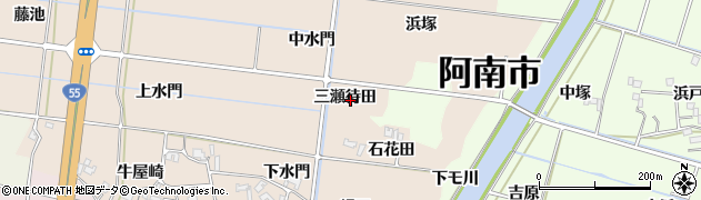 徳島県阿南市才見町三瀬待田周辺の地図