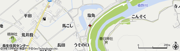 徳島県阿南市長生町（塩免）周辺の地図