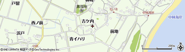 徳島県阿南市中林町（吉ケ内）周辺の地図