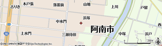 徳島県阿南市才見町（浜塚）周辺の地図