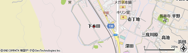 徳島県阿南市学原町（下水田）周辺の地図