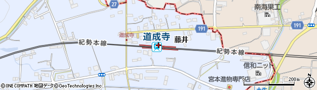 道成寺駅周辺の地図