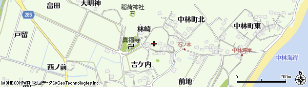 徳島県阿南市中林町林崎周辺の地図