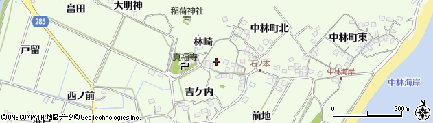 徳島県阿南市中林町（林崎）周辺の地図