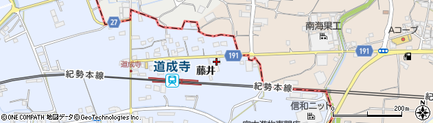 和歌山県御坊市藤田町藤井1833周辺の地図