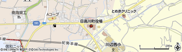 日高川町役場　中津支所中津地域振興課周辺の地図