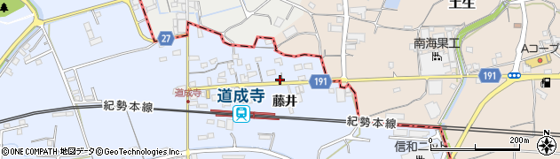 和歌山県御坊市藤田町藤井1832-6周辺の地図