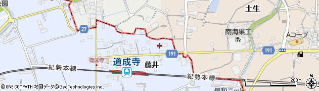 和歌山県御坊市藤田町藤井1836周辺の地図