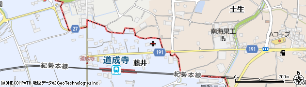 和歌山県御坊市藤田町藤井1838周辺の地図