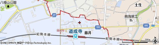 和歌山県御坊市藤田町藤井1858周辺の地図