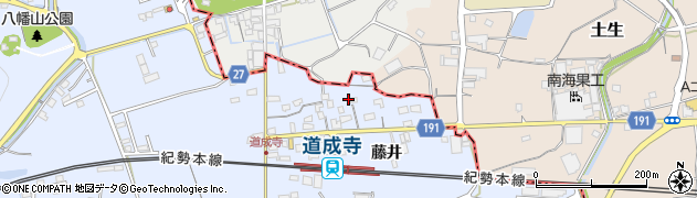和歌山県御坊市藤田町藤井1883周辺の地図