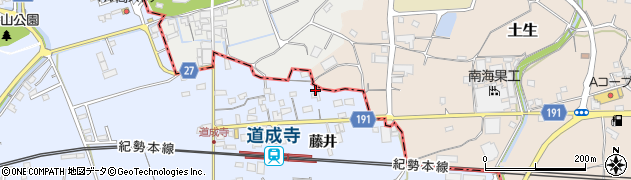 和歌山県御坊市藤田町藤井1828周辺の地図
