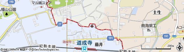 和歌山県御坊市藤田町藤井1827周辺の地図