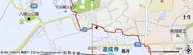 和歌山県御坊市藤田町藤井1889周辺の地図