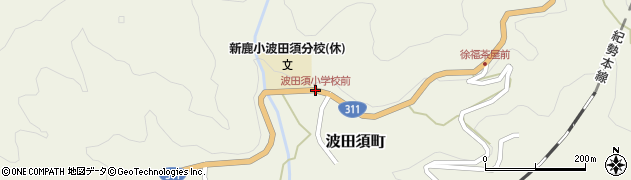 波田須小学校前周辺の地図