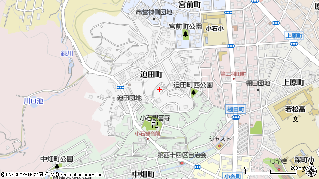 〒808-0041 福岡県北九州市若松区迫田町の地図