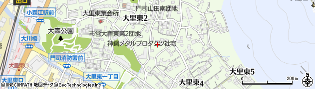 福岡県北九州市門司区大里東周辺の地図