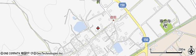 愛媛県西条市丹原町徳能周辺の地図