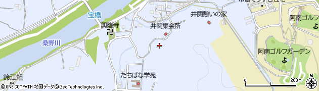 徳島県阿南市宝田町（井関）周辺の地図