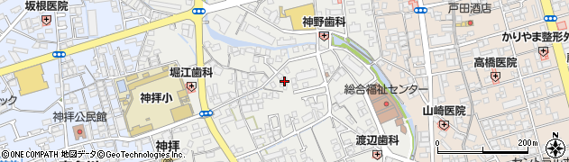 愛媛県西条市神拝（甲）周辺の地図