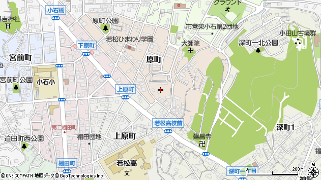 〒808-0016 福岡県北九州市若松区原町の地図