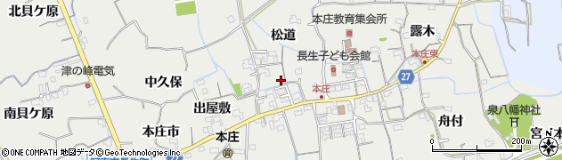 徳島県阿南市長生町松道周辺の地図