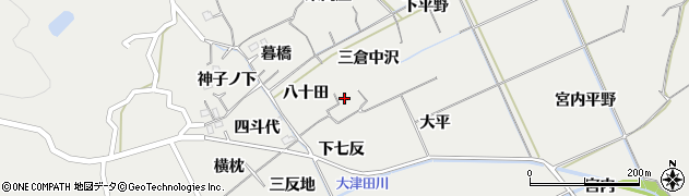 徳島県阿南市長生町八十田周辺の地図